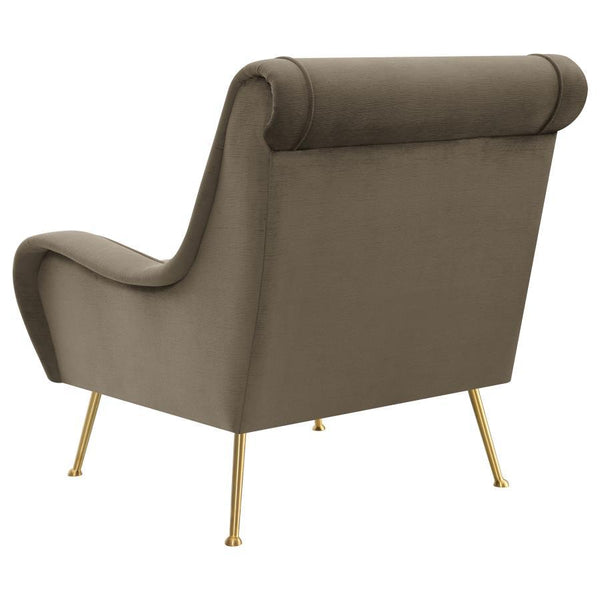 Ricci - Upholstered Saddle Arm Accent Chair - Truffle