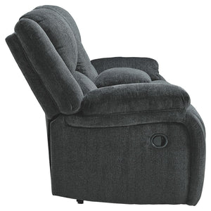 Draycoll - Dark Gray - DBL Rec Loveseat w/Console