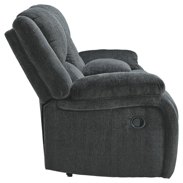 Draycoll - Dark Gray - DBL Rec Loveseat w/Console