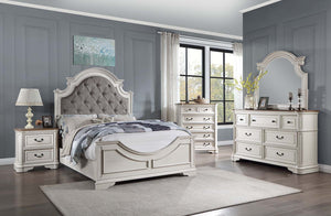 Florian - Queen Bed - Antique White Finish