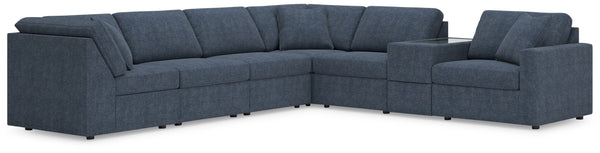 Looking cool and contemporary is great. But when it comes down to it, youâ€™re all about low-maintenance lounging. With the performance fabric on this sectional with console, cleaning spills is a breeze. Its customizable modular design caters to your ever