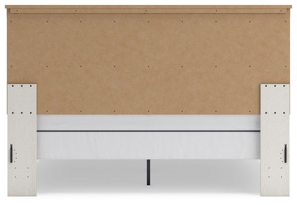 Linnocreek - White / Warm Brown - King Panel Bed