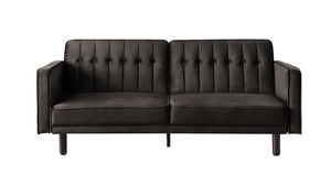 Qinven - Futon - Dark Brown Velvet