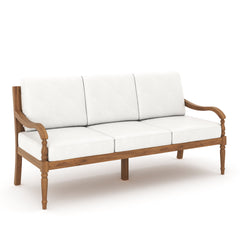 Meet the Savannah Outdoor Sofa, a testament to timeless elegance and enduring quality. Crafted with FSC Certified, Eco-Friendly Acacia Solid Wood, this sofa promises years of outdoor enjoyment. Its color fast, weather resistant Fabric, made of solution dy