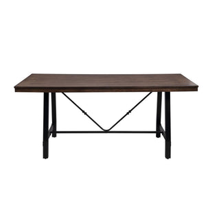 The industrial chic Mariatu wood and metal Bench has a vintage style to enhance any space. The design aesthetic of this handcrafted bench includes a metal frame in a black finish. A rectangular wood top in an oak wood finish contrasts nicely.<br/><br/><b>