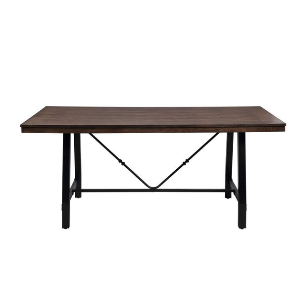 The industrial chic Mariatu wood and metal Bench has a vintage style to enhance any space. The design aesthetic of this handcrafted bench includes a metal frame in a black finish. A rectangular wood top in an oak wood finish contrasts nicely.<br/><br/><b>