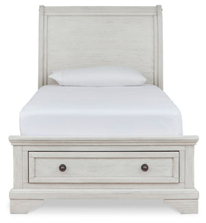 Robbinsdale - Antique White - Twin Sleigh Storage Bed