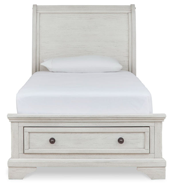 Robbinsdale - Antique White - Twin Sleigh Storage Bed