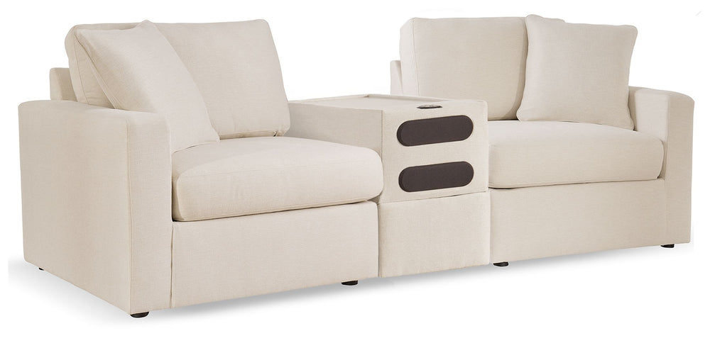 Looking cool and contemporary is great. But when it comes down to it, youâ€™re all about low-maintenance lounging. With the performance fabric on this sectional loveseat with audio system, cleaning spills is a breeze. Its customizable modular design cater
