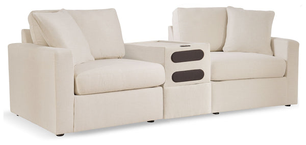 Looking cool and contemporary is great. But when it comes down to it, youâ€™re all about low-maintenance lounging. With the performance fabric on this sectional loveseat with audio system, cleaning spills is a breeze. Its customizable modular design cater