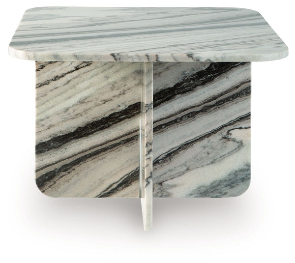 Baretton - Black / White / Taupe - 18" Accent Cocktail Table