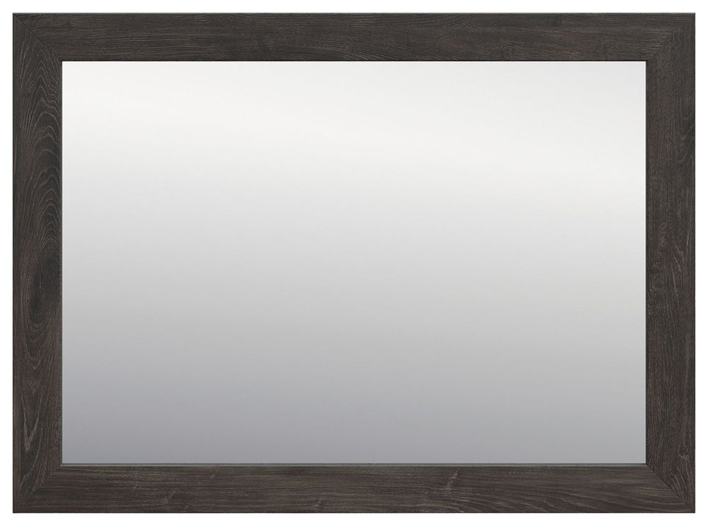 Find serene simplicity in the clean lines and dark neutral tones of this bedroom mirror. Itâ€™s a sincere approach to modern elegance, giving you high style at a great value. And with the flexibility to hang the mirror two ways or mount it to the matching
