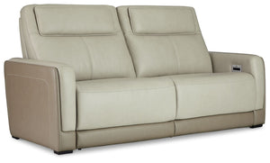 with two-tone upholstery in neutral hues creating subtly striking visual intrigue. And with one-touch reclining