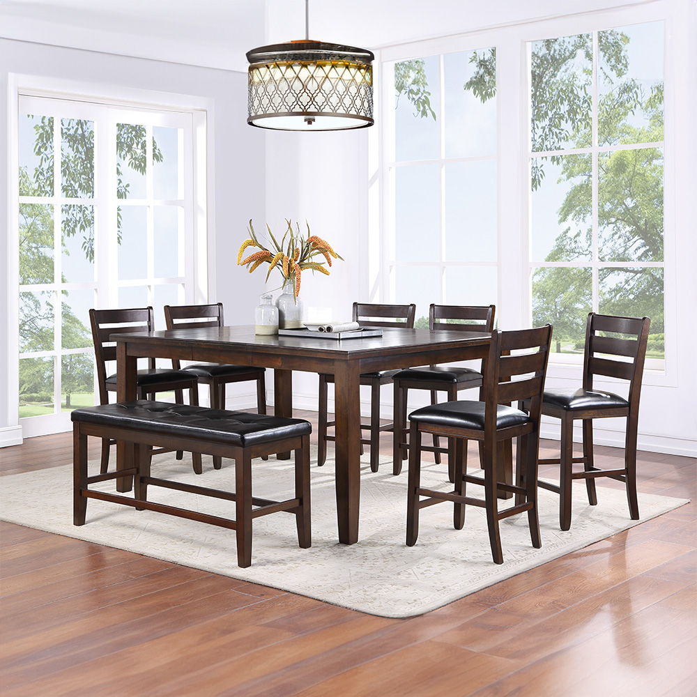 KD, No Storage Black PU: Seat Cushion, Box Seat Frame<br/><br/><b>Product Features</b><ul><li>Case: 1Pc/1Ctn</li><li>Finish: Black PU & Espresso</li><li>Style: Transitional</li><li>Materials: Wood, Upholstery</li></ul><br/>