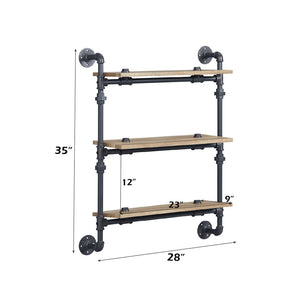 Brantley - Wall Shelf - Oak & Sandy Black Finish - 35"