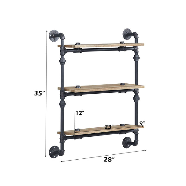 Brantley - Wall Shelf - Oak & Sandy Black Finish - 35"