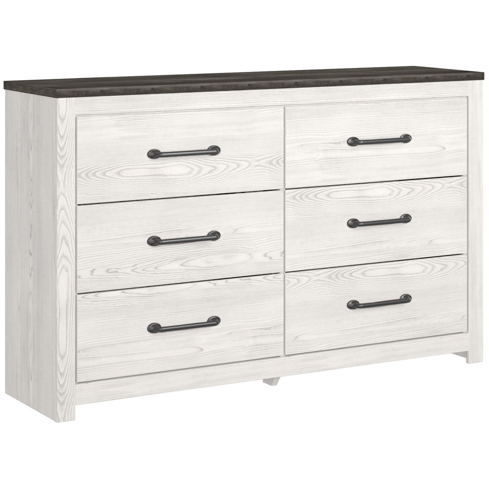 Gerridan - 5 Pc. - Dresser, Mirror, Chest, Full Panel Bed - White / Gray