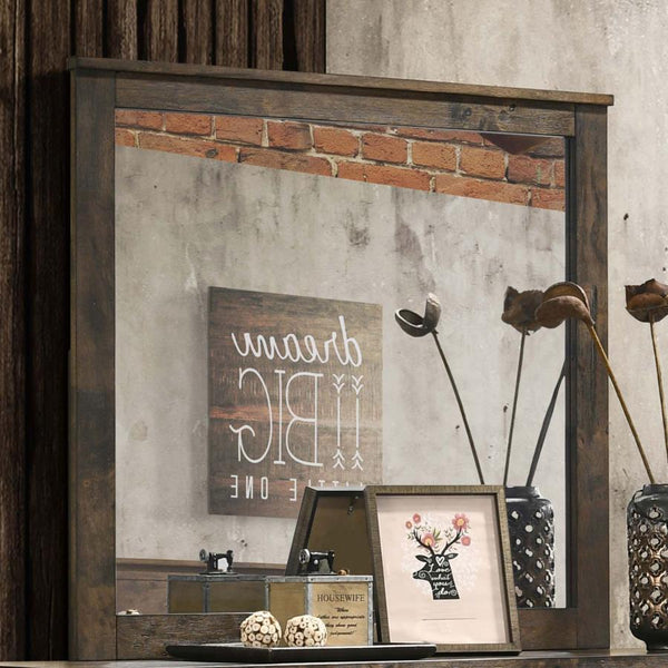  this rectangular mirror is the perfect finishing touch to a rustic style bedroom. Its expansive size is perfect for balancing the design of your personal space. A rich
