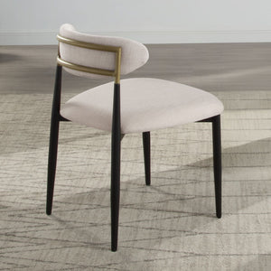 Jaramillo - Side Chair (Set of 2) - Beige Fabric & Black Finish