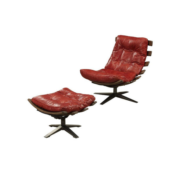 2Pc Pack Chair & Ottoman (No Storage) Armless Lounge Chair (High Backrest) Swivel Seat (360 Degrees