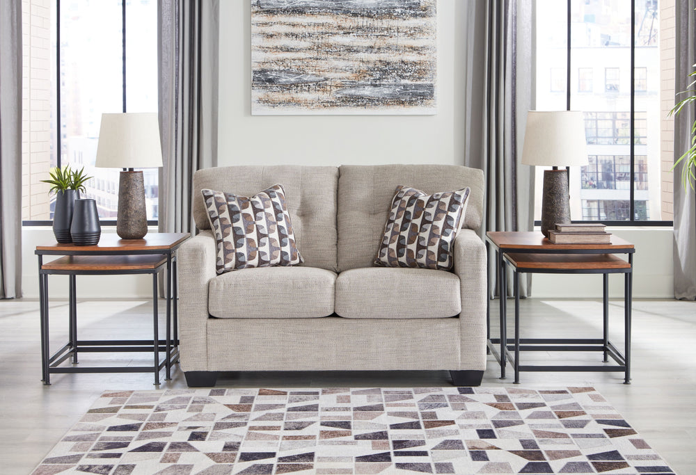Reliable comfort, reimagined. Suitable for a variety of spaces, this loveseat invites you to say hello to approachable, everyday style. It expertly balances classic details, like a tufted back, with a contemporary structure. Satisfyingly soft, multi-hued 