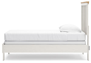 Linnocreek - White / Warm Brown - Twin Panel Bed