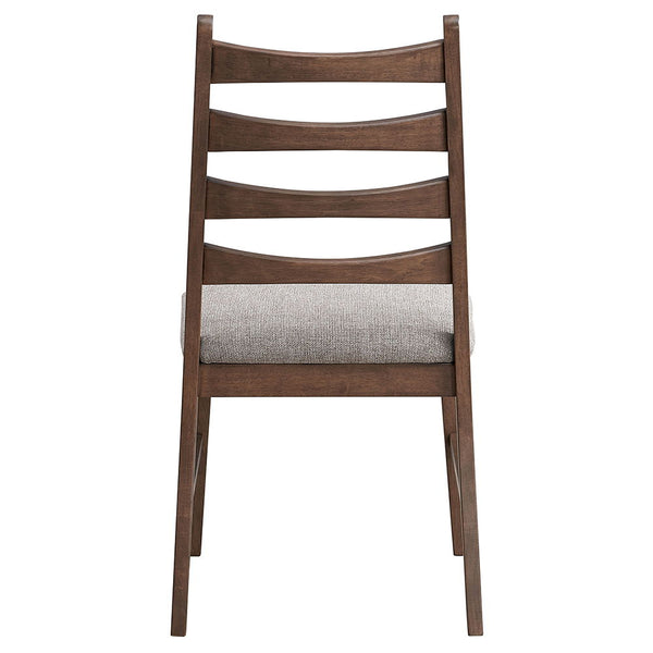 Mayah - Side Chair (Set of 2) - Gray Linen & Walnut Finish