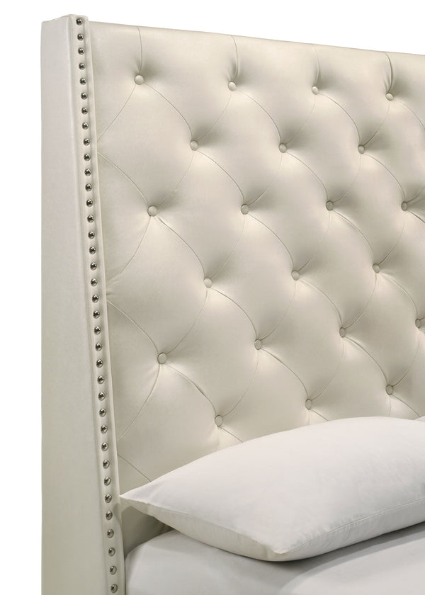  tufted headboard with subtle nailhead accents