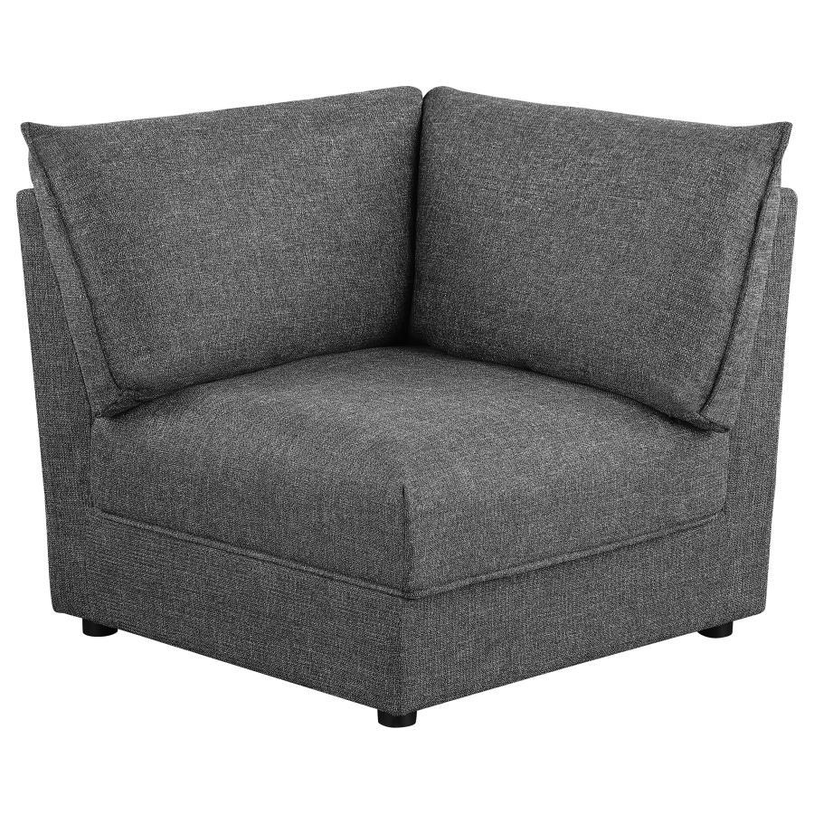 Anchor your modular sectional with this plush corner chair, designed to create a seamless transition between seating pieces. Upholstered in barely black fabric, this chair brings a bold yet versatile touch to your modern living space. The corner design ma
