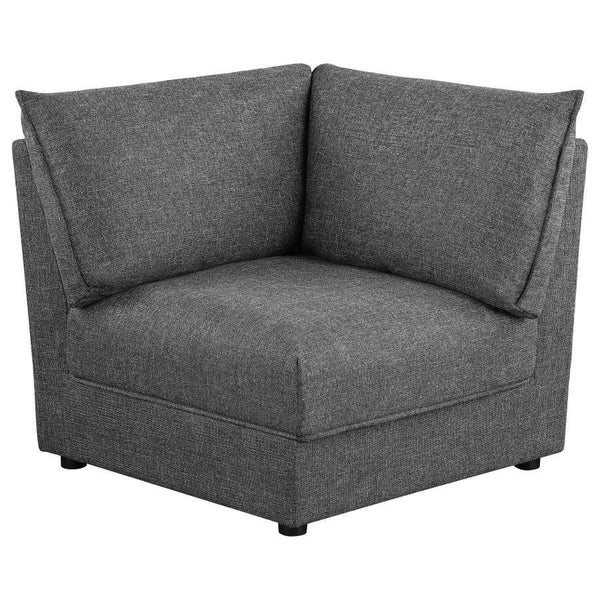 Anchor your modular sectional with this plush corner chair, designed to create a seamless transition between seating pieces. Upholstered in barely black fabric, this chair brings a bold yet versatile touch to your modern living space. The corner design ma