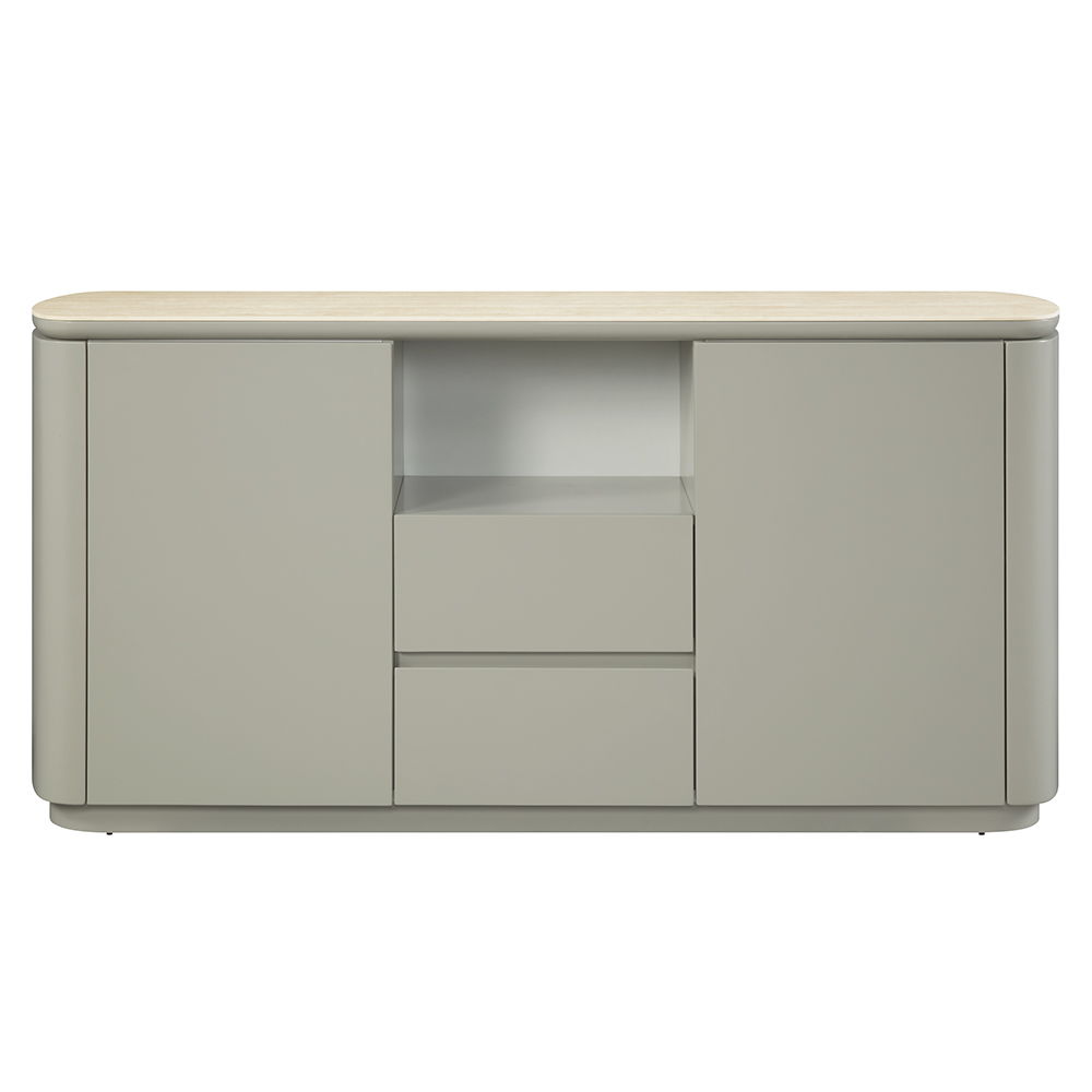 The Ingram collection brings modern elegance to your home with its sophisticated pieces. The rectangular dining table and side chairs feature a light gray finish, creating a serene dining atmosphere. The server, with its ceramic top and light gray finish,