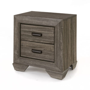 The Lyndon nightstand in weathered gray grain finish creates a welcoming and warm appeal. All drawers have English dovetail with center metal glides. The horizontal line design brings a relaxing and interesting environment. The nightstand has abundant sto