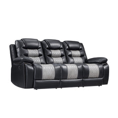 Elevate your relaxation experience with the Nikko Dual Recliner Sofa with Power Footrests, Hidden Cupholders, and Drop Down Snack Tray . This sofa, crafted with long-lasting construction using hardwood and plywood frames, offers stable and durable seating