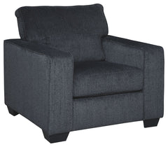 If style is the question, then this chair is the answer. Its decidedly contemporary profile is enhanced with plump cushioning and a chenille-feel upholstery that-'s so pleasing to the touch. Rest assured, this chair in slate gray is sure to play well with