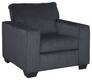 If style is the question, then this chair is the answer. Its decidedly contemporary profile is enhanced with plump cushioning and a chenille-feel upholstery that-'s so pleasing to the touch. Rest assured, this chair in slate gray is sure to play well with