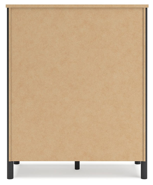 Cadmori - Black / White - Five Drawer Wide Chest
