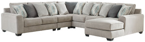 Ardsley - Pewter - Right Arm Facing Corner Chaise with Loveseat 5 Pc Sectional