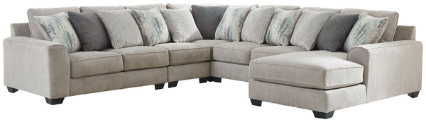 Ardsley - Pewter - Right Arm Facing Corner Chaise with Loveseat 5 Pc Sectional