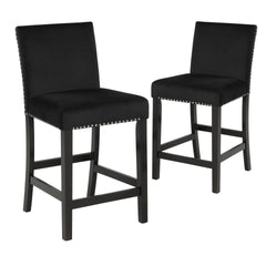 Introducing the New Classic Furniture Celeste Counter Dining Chair â€“ a set of two chairs designed to combine style, comfort, and durability seamlessly. Crafted with solid Rubberwood legs and base stretchers that double as footrests, these counter chairs