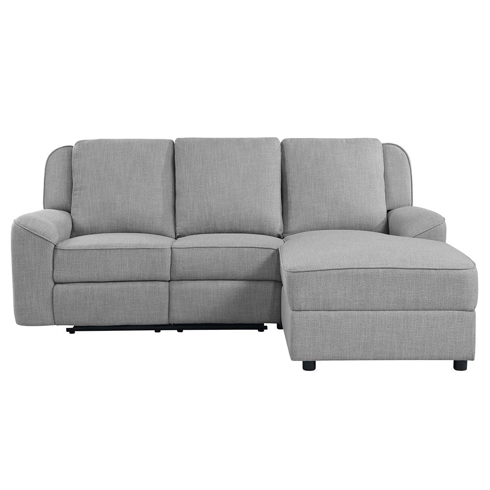 Designed in blue linen and gray linen, this Destiny sectional sofa could let us have a cozy spot for shared moments. The dropdown table served as a perfect place for coffee and quiet conversations, turning the sofa into their favorite corner of the home. 