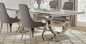  the spacious rectangular surface provides ample room for dining