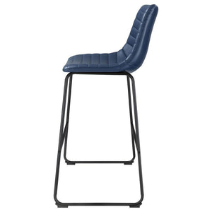 Zuni - Faux Leather Upholstered Bar Chair (Set of 2) - Blue