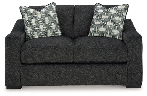 Your downtime should be super-cozyâ€”and super-chic. This loveseat encourages stylish indulgence as you lounge solo or with guests. Plush, chunky upholstery adds a relaxed yet eclectic twist to the transitional look. With this exquisitely comfortable and 