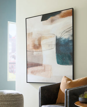  its abstract design brings dynamic visual interest to your decor while remaining subtle in style.<br/><br/><b>Product Features</b><ul><li>Framed gallery wrapped canvas</l