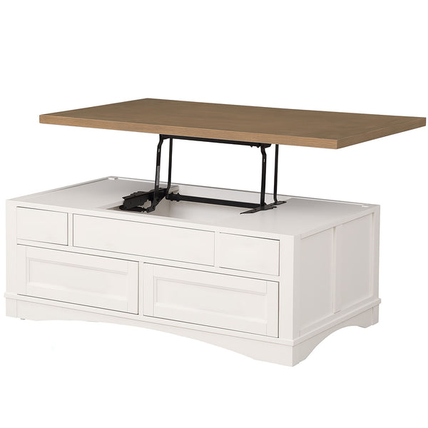 Americana Modern - Lift Top Cocktail Table With 2 Chairside Tables - Cotton