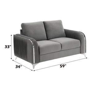 Wenona - Loveseat - Gray Velvet