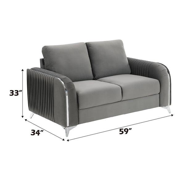 Wenona - Loveseat - Gray Velvet