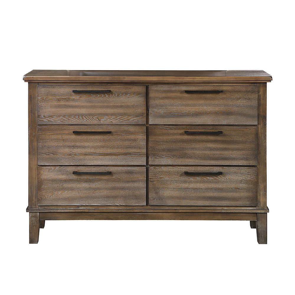 The Cagney 6-Drawer Dresser in Vintage Gray is a perfect blend of strength, timeless beauty, and functional storage, making it an essential piece for any bedroom. Meticulously constructed from solid Rubberwood, premium engineered woods, and authentic Acac