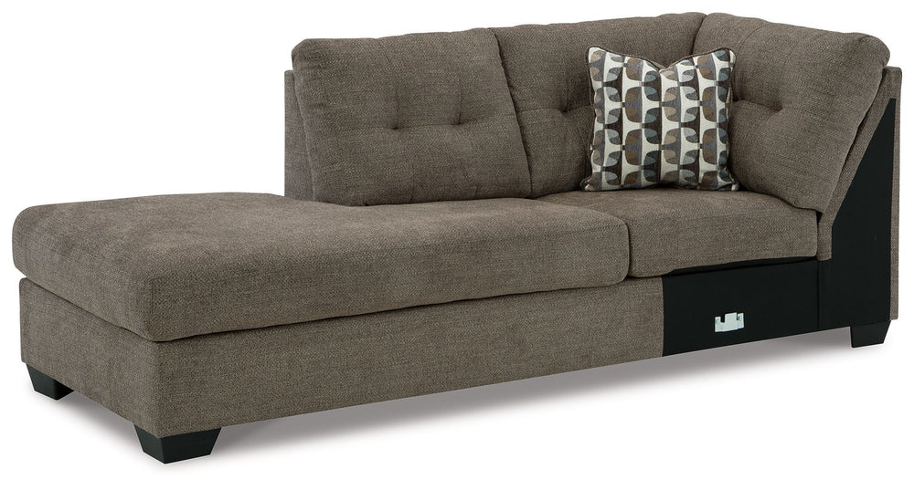 This left-arm facing corner chaise is made with polyester upholstery. Pairs with other items in the series to make a sectional.<br><br><b>Additional Dimensions</b><br><ul><li>Arm height: 25-"</li><li>Seat depth: 74-"</li><li>Seat height: 20-"</li><li>Top 