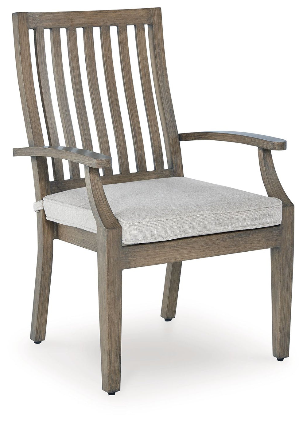 Experience the perfect combination of durability and style with this outdoor arm chair. Enhanced by a sumptuously soft cushion wrapped in high-performing, low-maintenance Nuvella+â„¢ fabric, it-'s designed to provide years of enjoyment. This delightful ad
